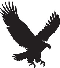 Obraz premium Eagle Silhouette Vector with Spread Wings – Flying Eagle Logo Design