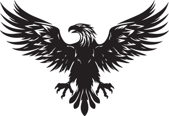 Obraz premium Eagle Silhouette Vector with Spread Wings – Flying Eagle Logo Design