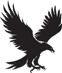 Eagle Silhouette Vector with Spread Wings – Flying Eagle Logo Design