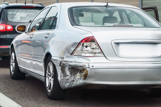 Damaged car after minor traffic collision