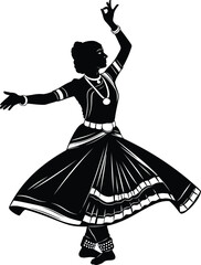 Graceful Indian Classical Dance Silhouette