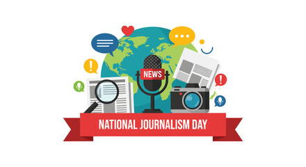 Naklejka premium World Press Freedom Day Poster Design Awareness Campaign for Free Journalism and Human Rights