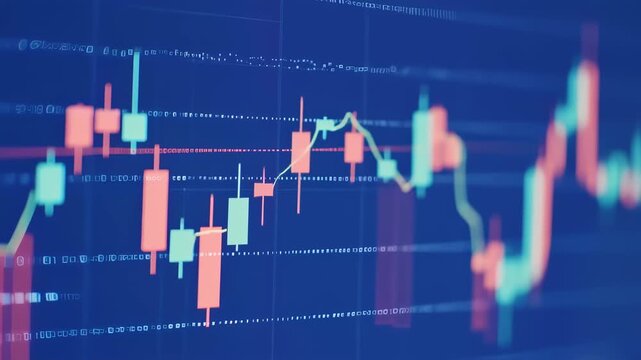 Dynamic Stock Market Candlestick Chart for Financial Trading Analysis.
