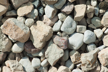 The photo shows a close-up of crushed stone