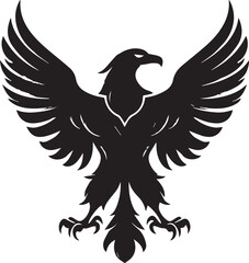 Obraz premium Eagle Silhouette Vector with Spread Wings – Flying Eagle Logo Design