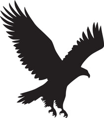 Fototapeta premium Eagle Silhouette Vector with Spread Wings – Flying Eagle Logo Design
