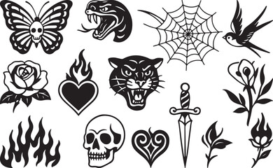 Vintage Tattoo Collection with Neo Tribal and Y2K Elements.