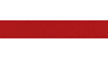 Horizontal Strip of Red Textile Material for Design Elements, Cut Out, Clipping Path, Isolated on a Transparent PNG Background.
