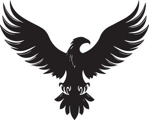 Obraz premium Eagle Silhouette Vector with Spread Wings – Flying Eagle Logo Design
