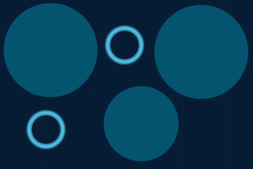 Neon Blue Glowing Rings and Teal Circles Pattern – Futuristic Geometric Background Design