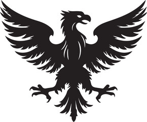 Fototapeta premium Eagle Silhouette Vector with Spread Wings – Flying Eagle Logo Design