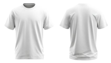 Blank white t-shirt, front and back views (34)