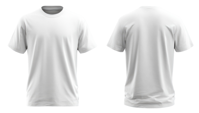 Blank white t-shirt, front and back views (34)