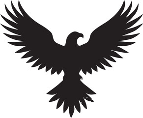 Eagle Silhouette Vector with Spread Wings – Flying Eagle Logo Design