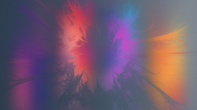 Abstract colorful fractal smoky background with gradient effects in mixed colors