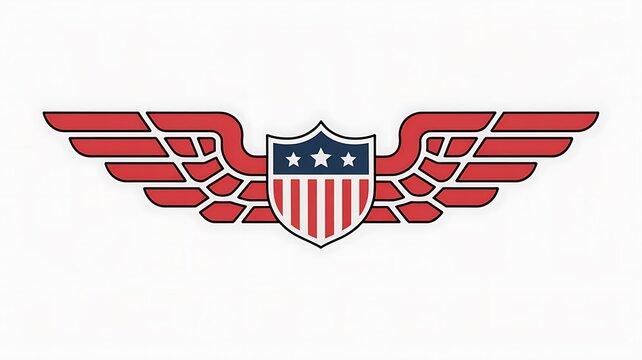 American flag shield with spreading wings patriotic emblem design