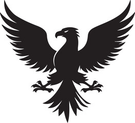 Eagle Silhouette Vector with Spread Wings – Flying Eagle Logo Design
