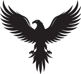 Eagle Silhouette Vector with Spread Wings – Flying Eagle Logo Design