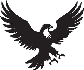 Fototapeta premium Eagle Silhouette Vector with Spread Wings – Flying Eagle Logo Design