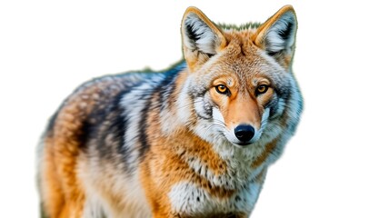 Fototapeta premium Close-up portrait of wild coyote looking directly at viewer