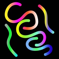 set of gradient abstract line art