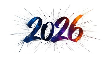 Obraz premium Celebrate the New Year 2026 with Vibrant Explosions of Color