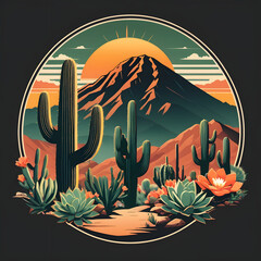 vector illustration of a desert landscape