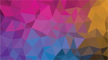 High-Energy Geometric Low-Poly Background with Hot Pink, Teal, and Golden Brown Gradient