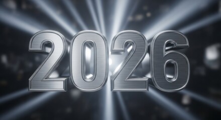 Futuristic Metallic Year 2026 Celebration Lights