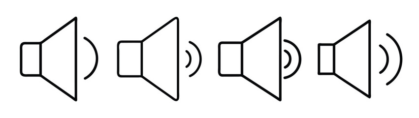 Sound speakers volume audio music media technology communication loud voice listening equipment icon