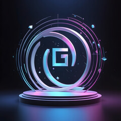 abstract blue background with circles