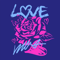 Bold love design with rose