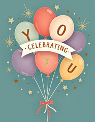 Celebrating You: A colorful balloon bouquet for a special occasion