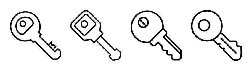 Illustration of different types of keys for security, access, and lock mechanisms vector art