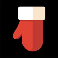 guante, guante de santa, santa, papa noel, navidad, rojo, icono, vector, símbolo, ilustración, exclamación, firmar, acné, designio, apuntar, mano