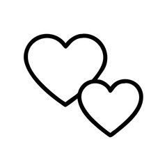 Two hearts overlapping each other isolated on