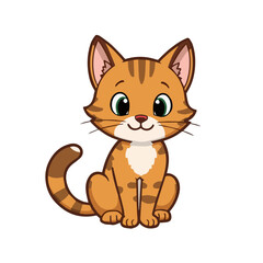 cat cartoon white background vector