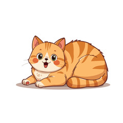 cat cartoon white background vector