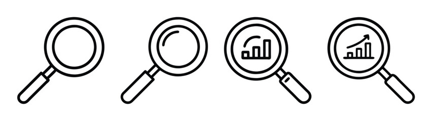 Magnifying glass data analysis search optimization seo business analytics growth trends research