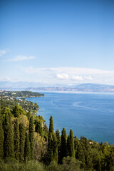Obraz premium The Mediterranean coastline on the island of Corfu in Greece