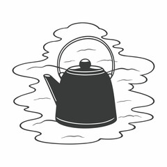 Classic kettle with handle isolated on