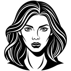 Elegant portrait of a woman with wavy hair isolated on