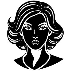 Elegant woman with short wavy hair isolated on vector