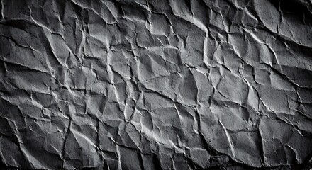 Close up of dark textured crumpled paper background