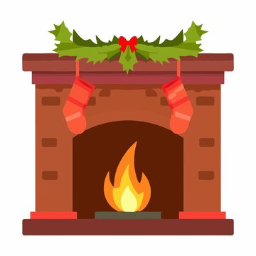 vector, chimenea, navidad, santa, navida, buj&iacute;a, fuego, llama, ilustraci&oacute;n, vector, celebraciones, icono, alumbrado, decoraciones, s&iacute;mbolo, vacaciones, designio, cera, ardiente, acomodador, l&aacute;mpara