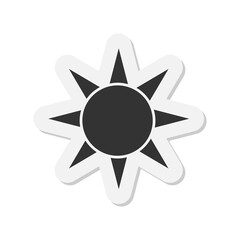 Sun sticker icon isolated on black background