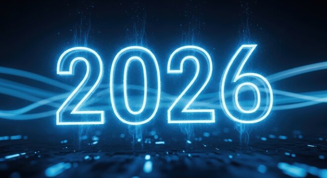 Digital Future Year 2026 Abstract Technology Background