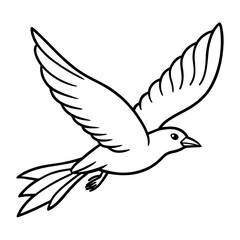 Illustration of a bird in flight isolated on