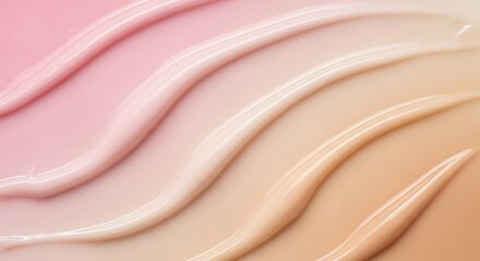Abstract swirls of makeup foundation and concealer swatches