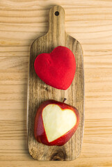 Decorative heart with red apple